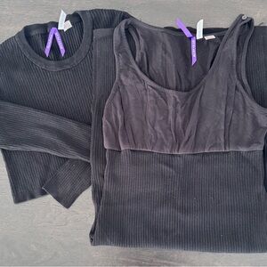 Maternity Black Ribbed Sweater & Tank Set